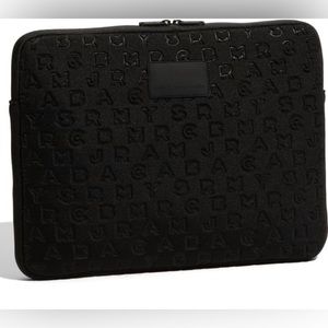 Marc Jacobs black padded computer zip up pouch